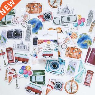 46 Pcs Diy Cute Kawaii Sticker Girl Papers Travel Label Stic