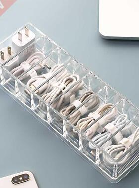 Cable Storage Box Transparent Plastic Data Line Storage Cont