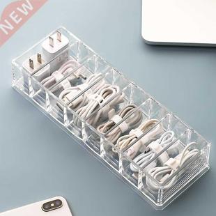 Cable Storage Box Transparent Plastic Data Line Storage Cont