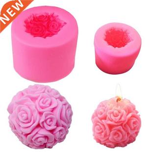 Silicone Candle Mold 3D Rose Ball Aromatherapy Candle Soap