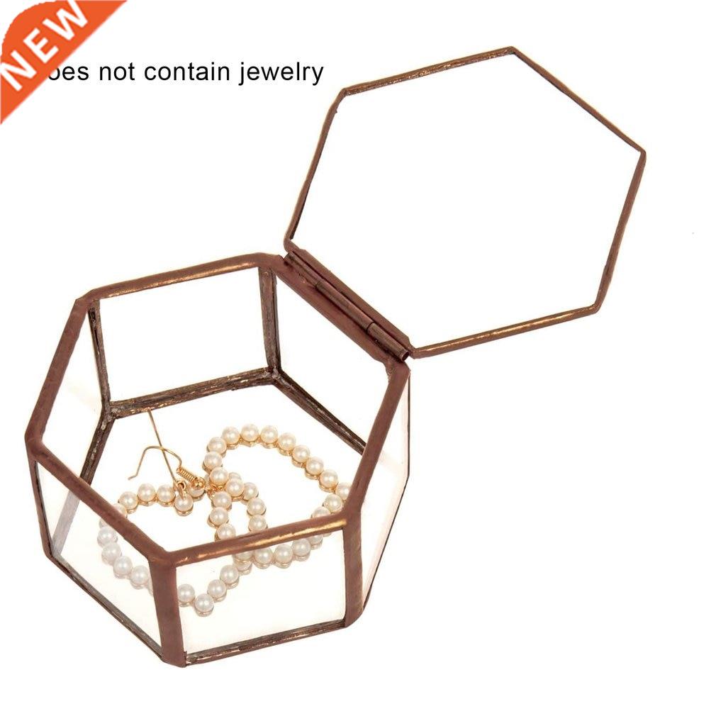 Jewelry Storage Box Durable Multifunctional Hexagonal Glass