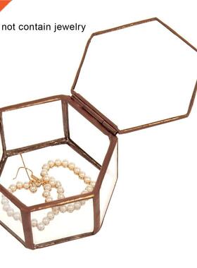 Jewelry Storage Box Durable Multifunctional Hexagonal Glass
