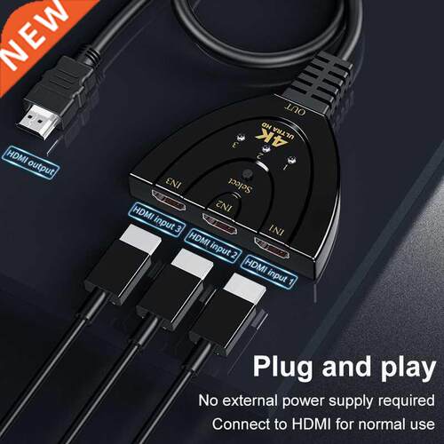 HDMI-compatible Switch 3 In 1 Out 3Port Switcher Selector Su