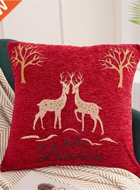 Nordic Christmas Elk Cushion Cover Modern Home Decorative