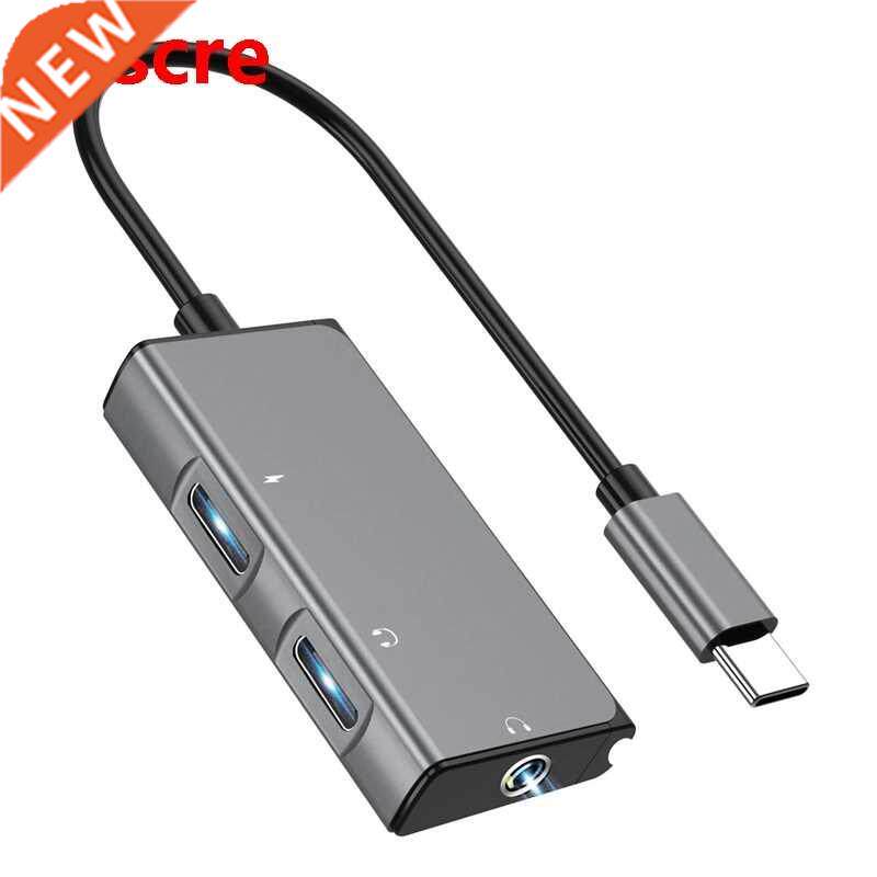 USB C to Headphone Adapter 3 in 1 Type C 3.5mm Audio Port +