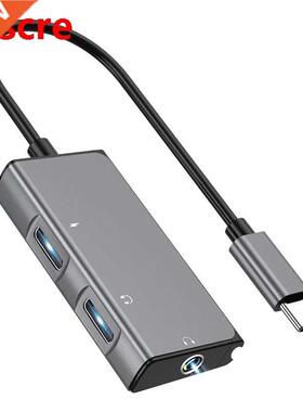 USB C to Headphone Adapter 3 in 1 Type C 3.5mm Audio Port +
