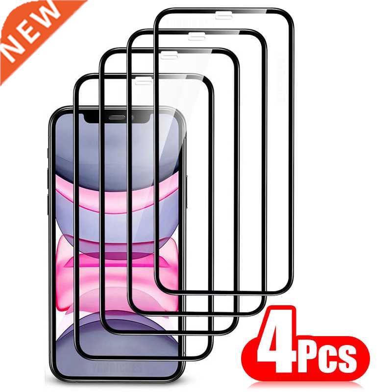 4PCS Full ver Protective Glass For iPhone 1 12 11 Pro Max S