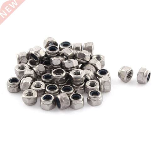 Mx0.5mm Metric Nylon Insert Lock Hex Nuts 50pcs