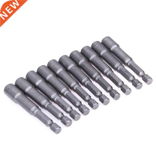 10pcs Hex Nut Driver Socket Adaptor Set 1/4