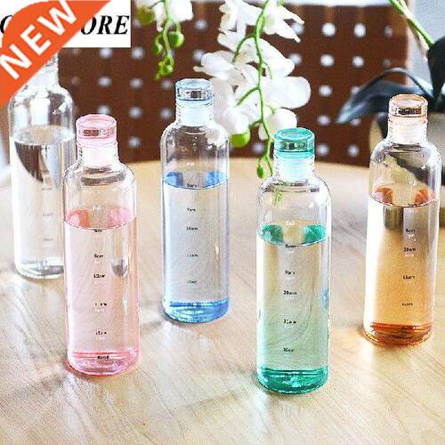 500/750ml Scale Mark Glass Water Bottle with Cup Sleeve