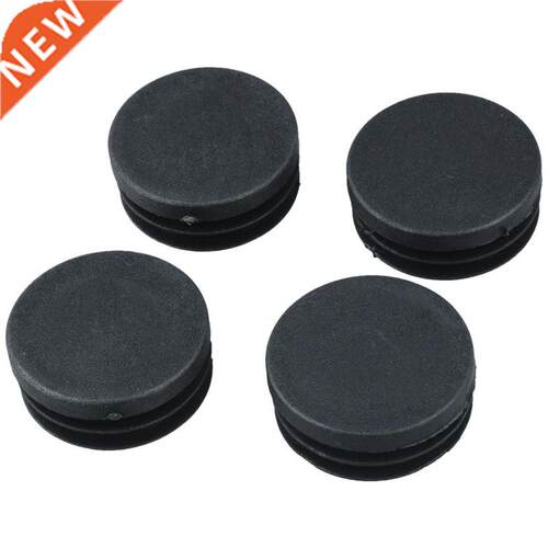 4 Pcs Black Plastic 40mm Dia Round Tubing Tube Insert Caps