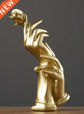 Gden Gesture Resin Miniature Figurines Porcelain Crafts