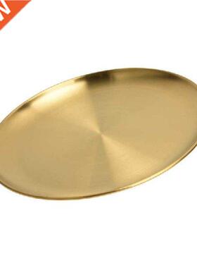 Golden Thickened Round Plate Stainless Steel Round Tray