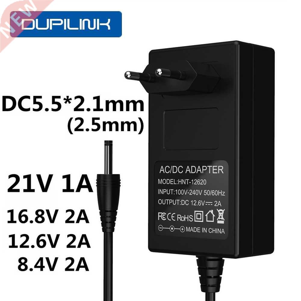 16.8V 21V 8.4V 12.6V 12V 2A Charger DC 5.5*2.1mm 18650 Char