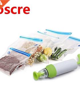 5PCs Bag with Manual Pump Ecofriendly Vacuum Bags Food Stora