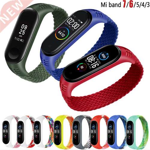Nylon Braided Solo Loop for Xiaomi Mi band 7 6 Strap Bracele