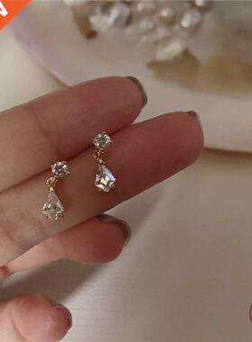 S925 erling Silver Japanese Water Drop Cryal Earrings W