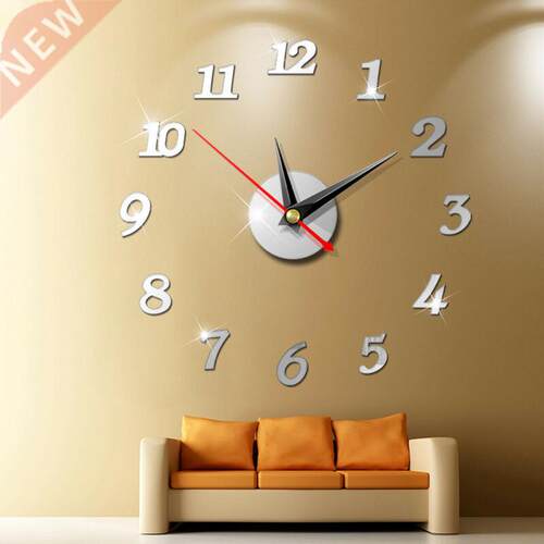 Modern Large Wall Clock 3d Mirror Sticker Unique Big Number