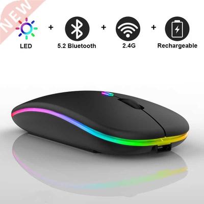 Wireless Mouse Bluetooth RGB Rechargeable Mouse Wireless Com