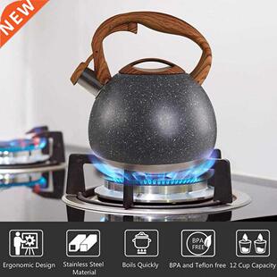 Tea-pot StainlessSteel Whistling Kettle Wood Handle Tea Pot