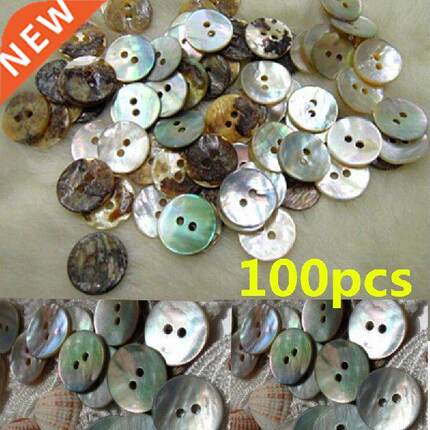 100PCS/Lot 10mm Round Shell Sewing Buttons 2 Hole Button