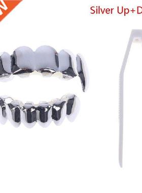 HIP HOP Teeth Grillz Flame Leaf Top Bottom Grill Vampire