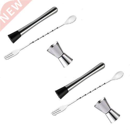Quality 2X Stainless Steel Cocktail Muddler, Mixing Spoon,