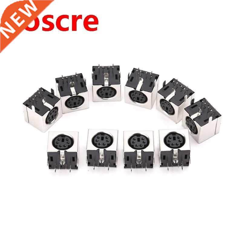 10pcs Mini 6-pin Din Socket Connectors PS-2 Female Plug PCB