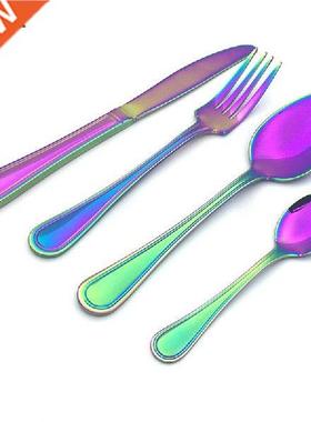 Stainless Steel Cutlery Set Rainbow Plated Dinnerware