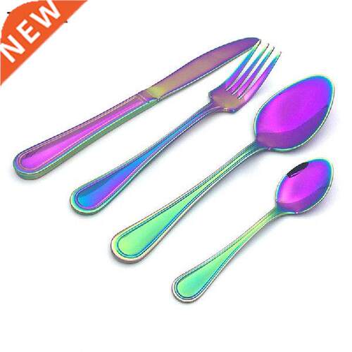 Stainless Steel Cutlery Set Rainbow Plated Dinnerware