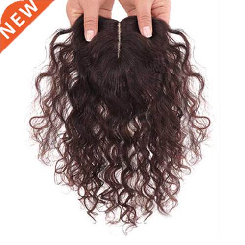 Black Brown Curly Toupee Topper Hairpiece Curly Hair Replace