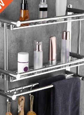 2 Layer Bathroom Shelf Towel Rack Rack Stainless Steel