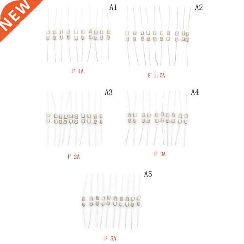 10Pcs 3.6*10mm 250V 1A/1.5A/2A/3A/5A Double iron cap Axial S