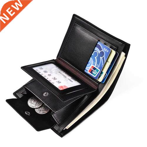 Casual Men's Wallets Leather Solid Luxury Wallet Men