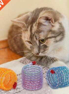 6pcs Funny Spring Line Tube Pet Cat Toy Environmental Protec