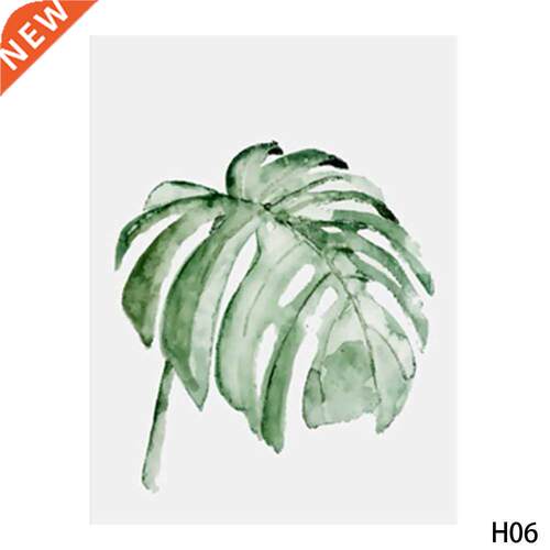 Watercolor Tropical Plant Leaves Minimali Art Canvas Poe