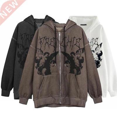 2021 y2k Winter Hoodies Ropa Grunge Sweatshirts Goth Tops Cl