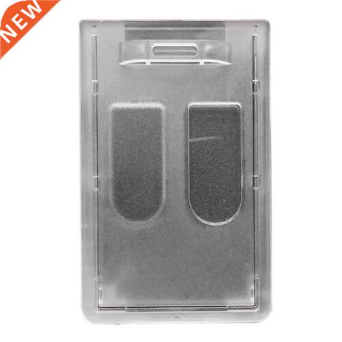 Transparent Plastic Vertical Hard ID Access Card Cover Credi