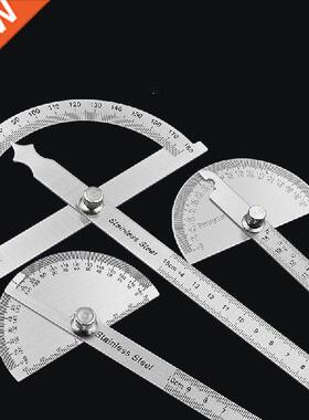 180 Degree Protractor Metal Ruler Angle Meter Stainless