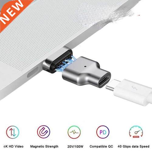Magnetic USB C Adapter 24Pins Type C Connector PD 100W Fast