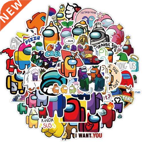 50pcs/Set Hot Sale Game Among Us Graffiti Stickers For Note