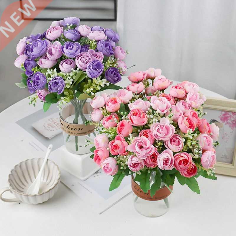 Artificial Flowers Simple 10 Heads Bouquet Rose Silk High E图片