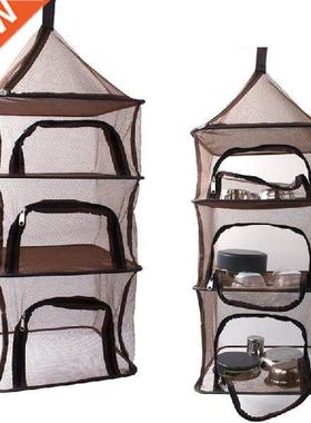 4 Layers Outdoor Folding Hanging Mesh Storage Basket Fruits