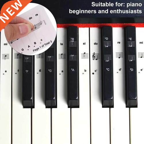 32/37/54/61/88 Key Piano Stickers PVC Transparent Piano Keyb