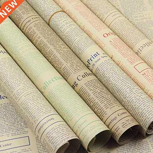 Gift Wrapping Paper Roll Vintage Newspaper Double Sided Wrap