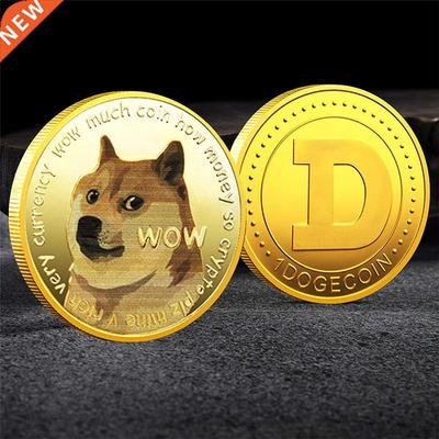 Gold Dogecoin Coins Commemorative Collectors Gold Plated