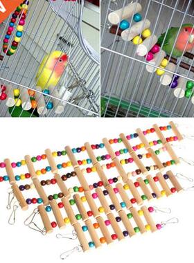 Birds Swing Wooden Bridge Ladder Climb Cockatiel Parakeet Bu