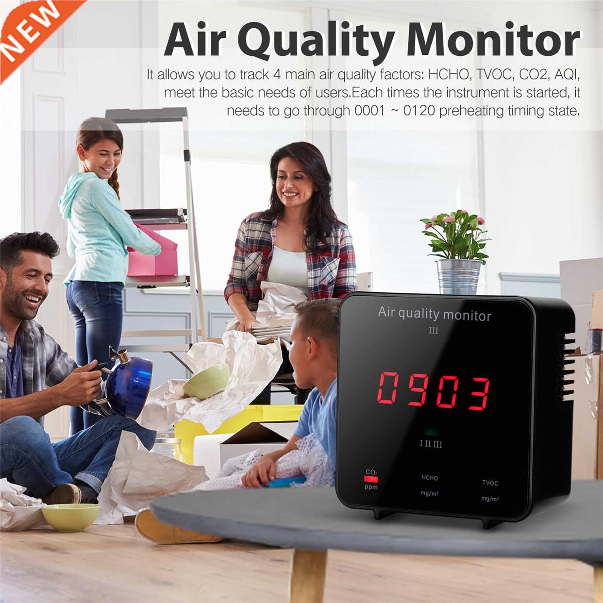 Air Quality Detector Formaldehyde HCHO Detector Carbon Diox