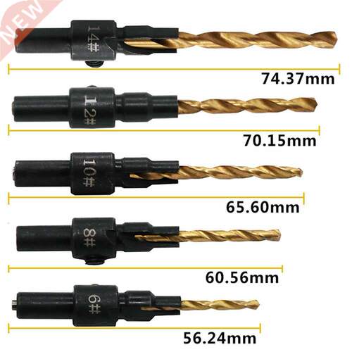 5pcs Round Handle Titanium Plating Spiral Bit Drill Hit Scre