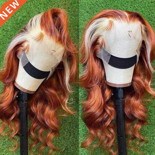 28inches Long Ginger Lace Front Wigs Synthetic Body Wave Wi